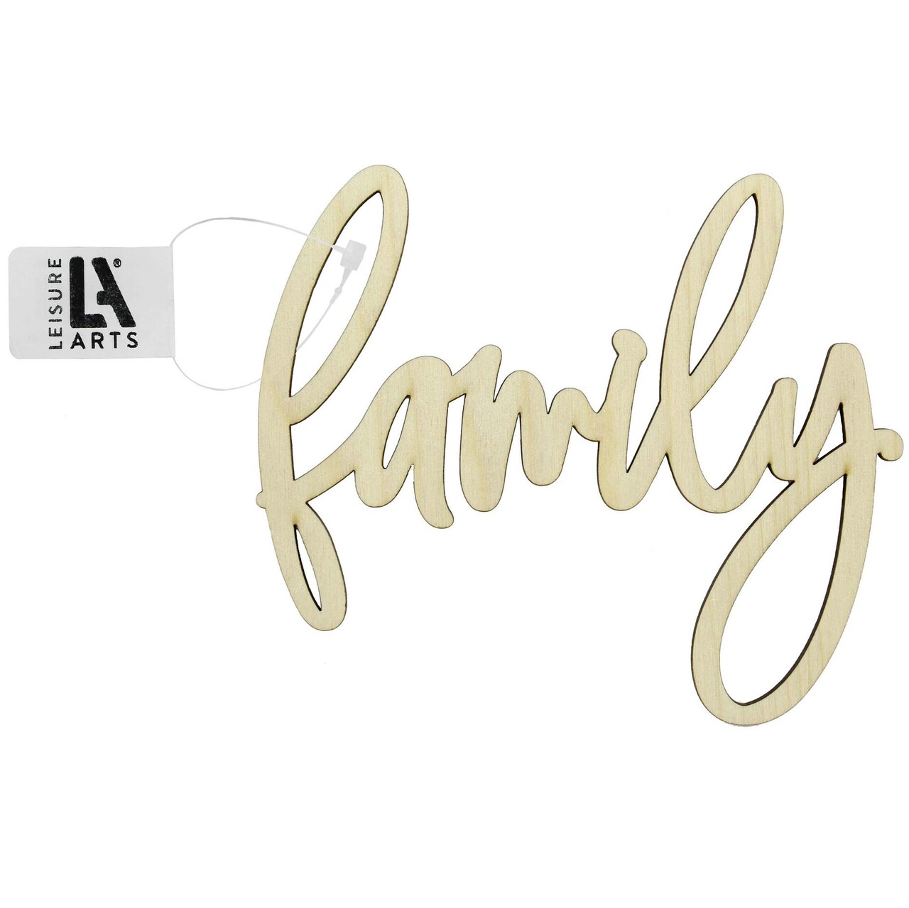 Leisure Arts Unfinished Wood Words - 6.5" x 5.75" - Family wood cutout - word cutouts for crafts - wooden words for crafts - wooden cut out letters - laser cut words - medium size
